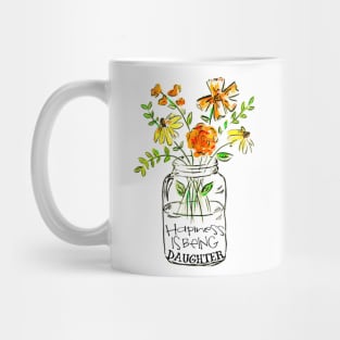 Happiness is being daughter floral gift Mug